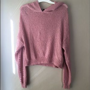 Beautiful rosy pink cropped sweater